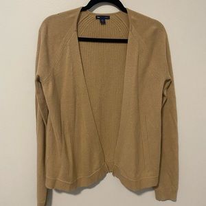 Gap 100% Cashmere Tan Cardigan- Open Front